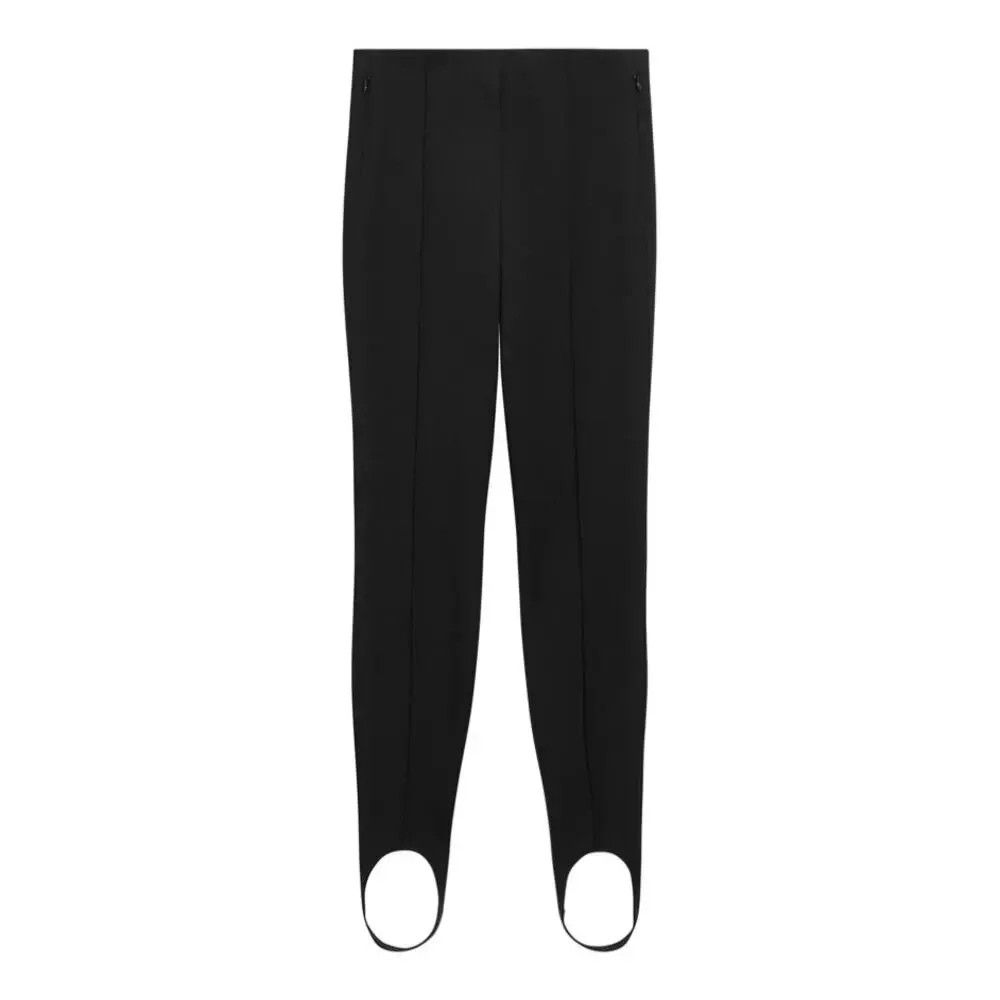 Theory Women Black Viscose Stretch Casual Stirrup Pintuck Slim Pants Size US 0 - Picture 7 of 8